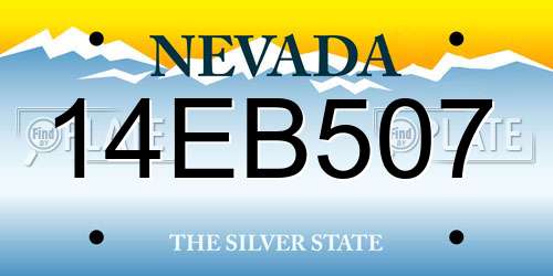 14EB507 Nevada License Plate