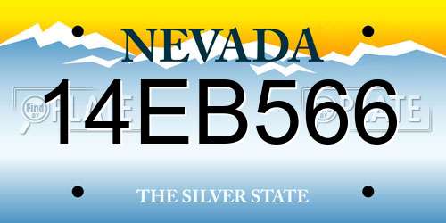 14EB566 Nevada License Plate