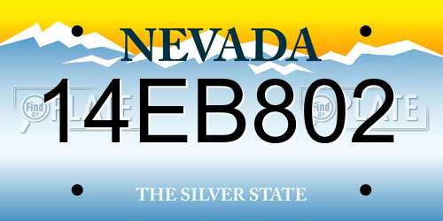 14EB802 Nevada License Plate