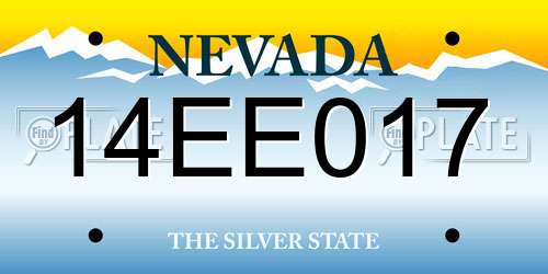 14EE017 Nevada License Plate