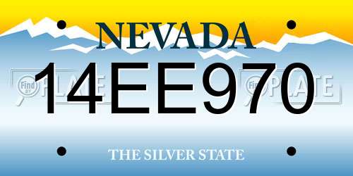 14EE970 Nevada License Plate