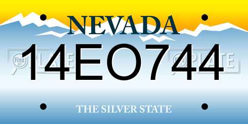 14EO744 Nevada License Plate