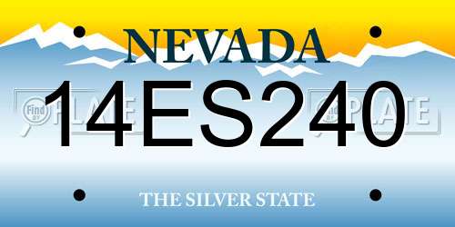 14ES240 Nevada License Plate