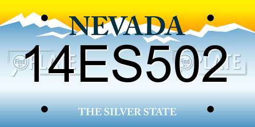 14ES502 Nevada License Plate