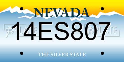 14ES807 Nevada License Plate