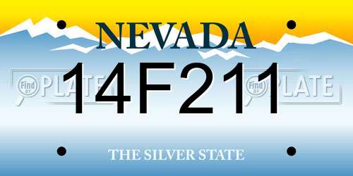 14F211 Nevada License Plate