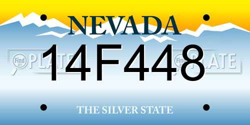 14F448 Nevada License Plate