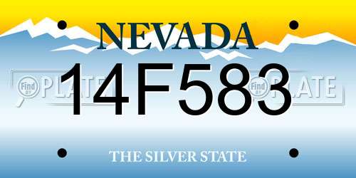 14F583 Nevada License Plate