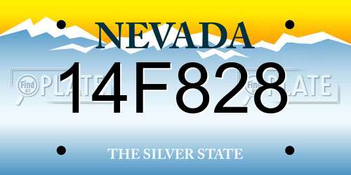 14F828 Nevada License Plate