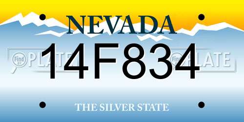 14F834 Nevada License Plate