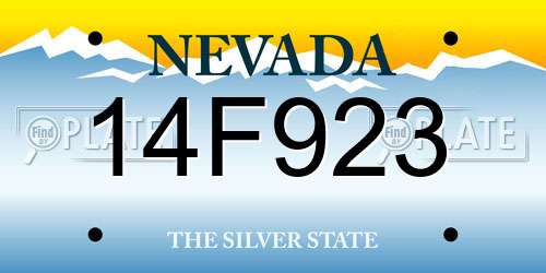 14F923 Nevada License Plate