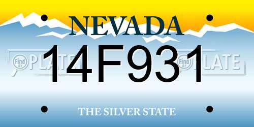 14F931 Nevada License Plate