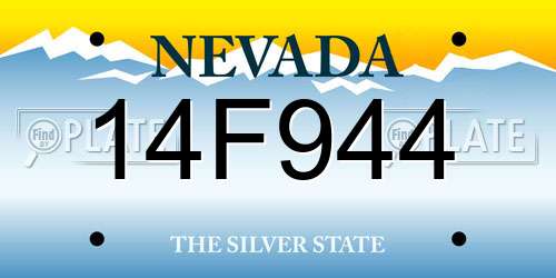 14F944 Nevada License Plate