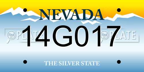 14G017 Nevada License Plate