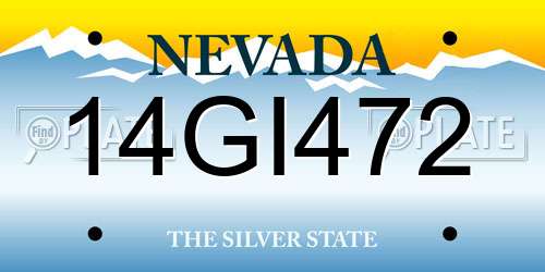 14GI472 Nevada License Plate