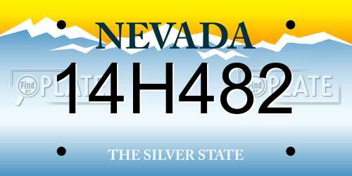 14H482 Nevada License Plate