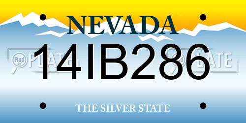 14IB286 Nevada License Plate