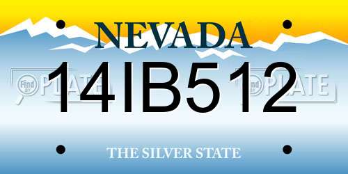 14IB512 Nevada License Plate