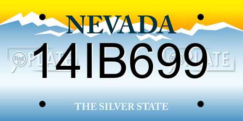 14IB699 Nevada License Plate