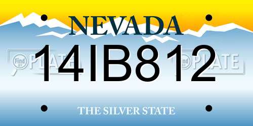 14IB812 Nevada License Plate