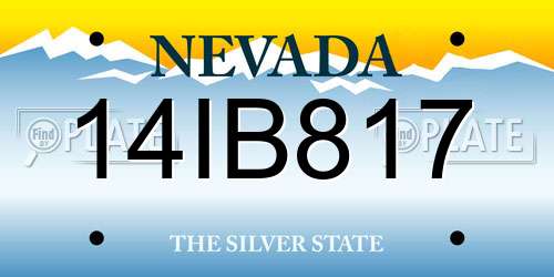 14IB817 Nevada License Plate