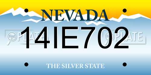 14IE702 Nevada License Plate