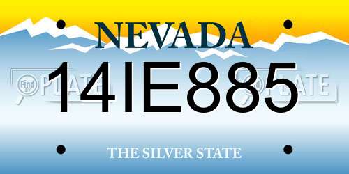 14IE885 Nevada License Plate