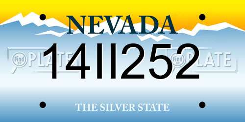 14II252 Nevada License Plate