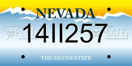14II257 Nevada License Plate