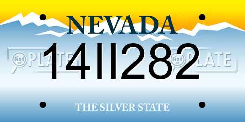 14II282 Nevada License Plate