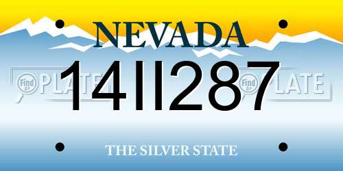 14II287 Nevada License Plate