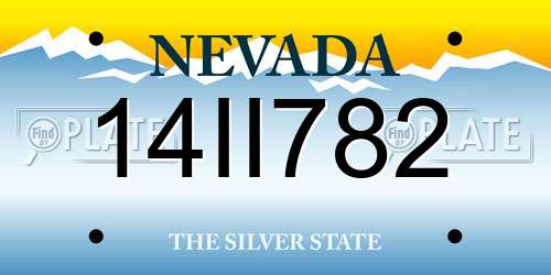 14II782 Nevada License Plate