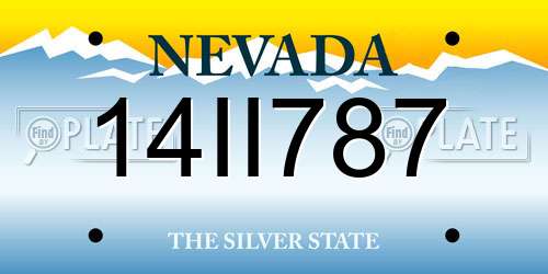 14II787 Nevada License Plate