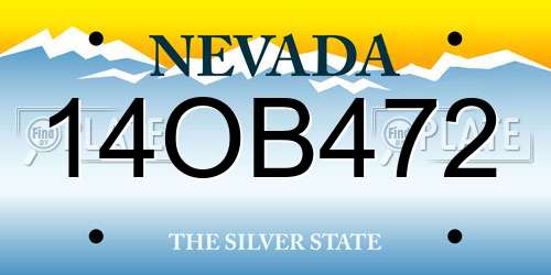 14OB472 Nevada License Plate