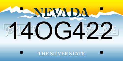 14OG422 Nevada License Plate