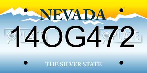 14OG472 Nevada License Plate