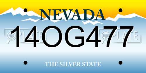 14OG477 Nevada License Plate
