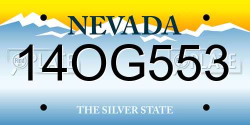 14OG553 Nevada License Plate