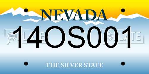 14OS001 Nevada License Plate