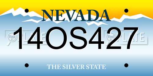 14OS427 Nevada License Plate