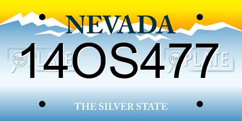 14OS477 Nevada License Plate