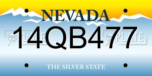 14QB477 Nevada License Plate