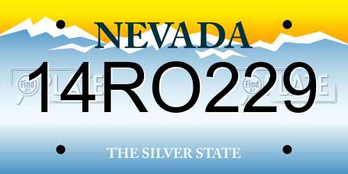 14RO229 Nevada License Plate