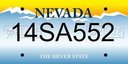 14SA552 Nevada License Plate