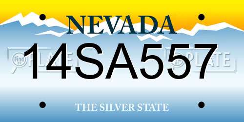 14SA557 Nevada License Plate