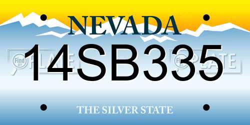 14SB335 Nevada License Plate