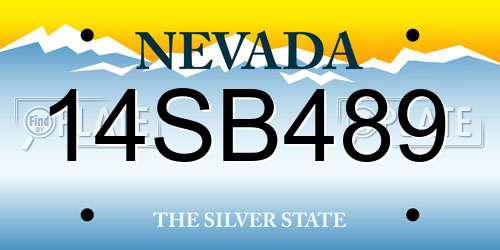 14SB489 Nevada License Plate