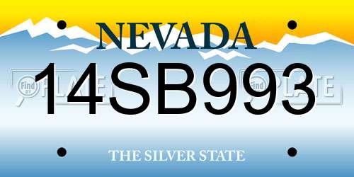 14SB993 Nevada License Plate