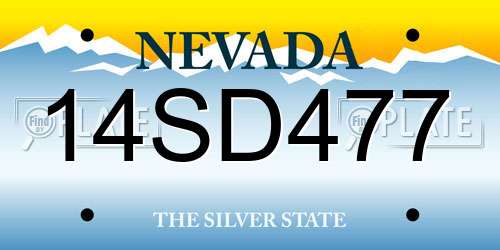 14SD477 Nevada License Plate