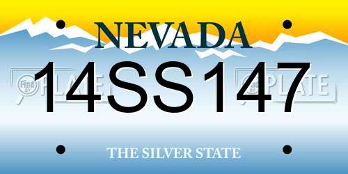 14SS147 Nevada License Plate